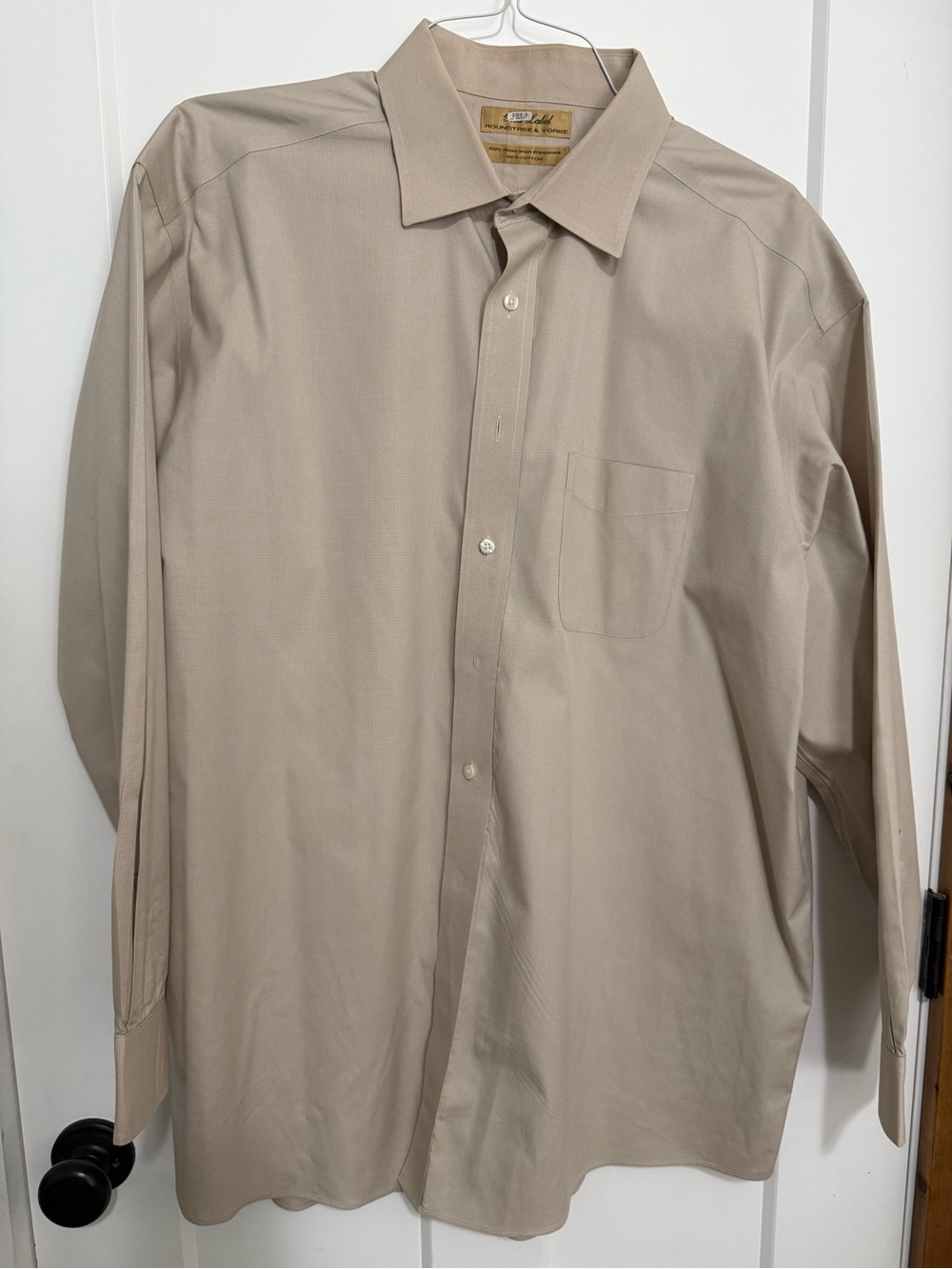 Roundtree & Yorke Men's Dress Shirt - Light Beige